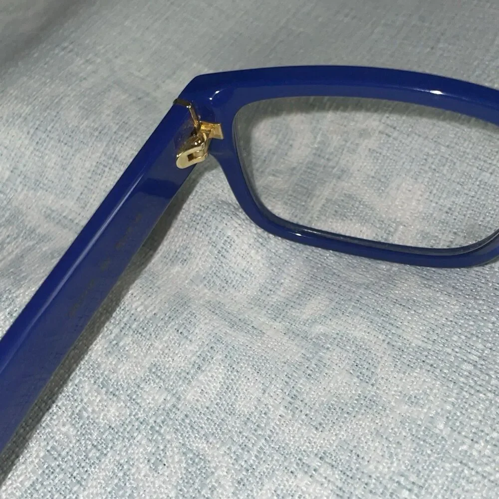 GUCCI GG1141O 002 Blue  Gold Trim 56mm Eyeglass Frames  /Sunglass Frames Only